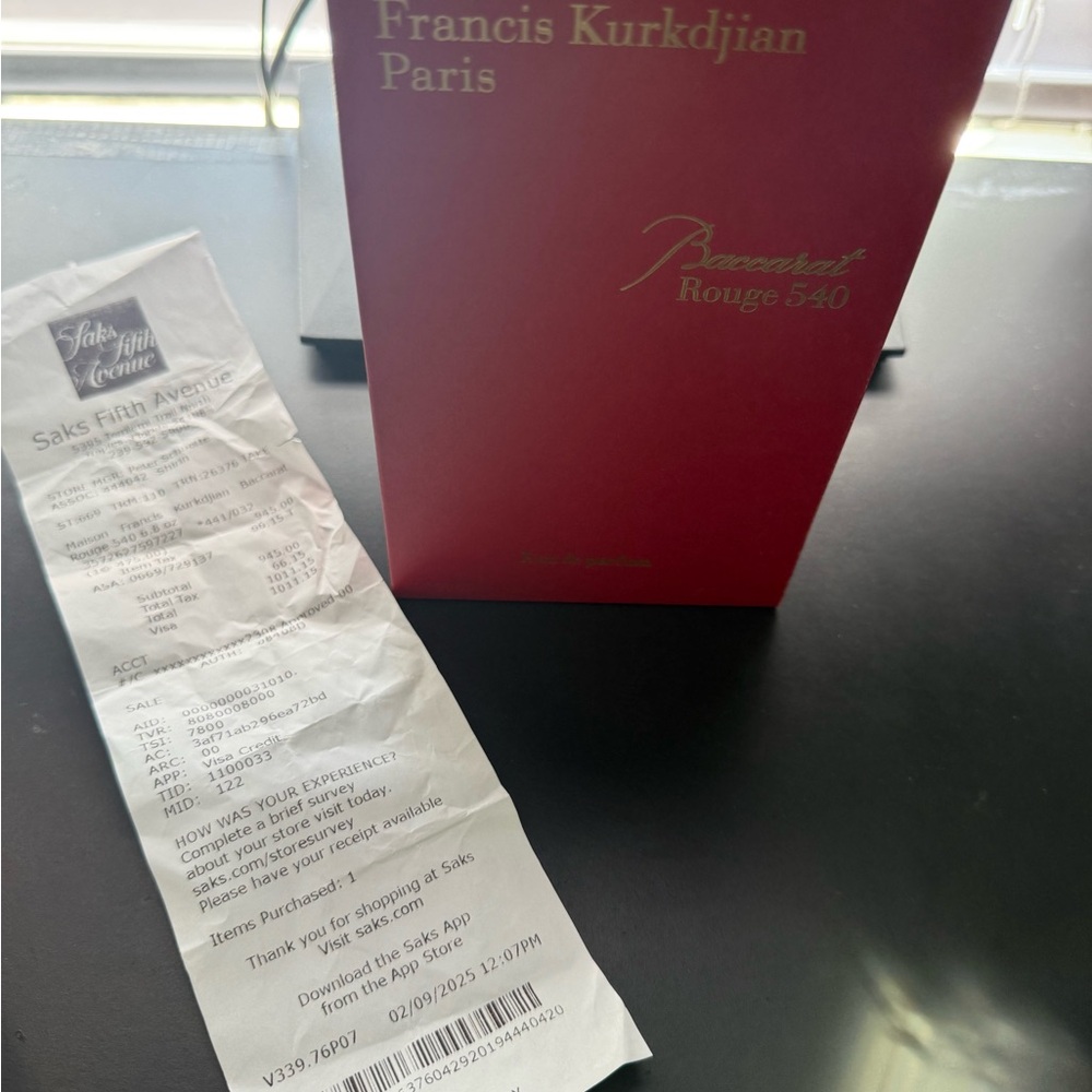 Saks Fifth Avenue Maison Francis Kurkdjian Red Perfume